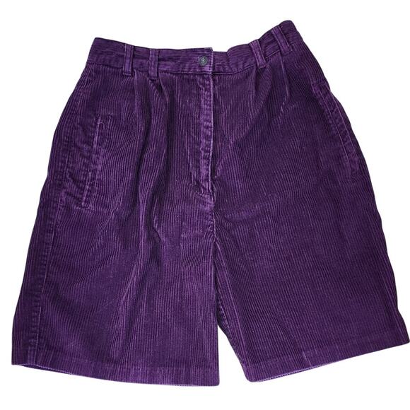 Cj Banks Purple Corduroy Shorts Womens Medium High Waist Casual Fall Shorts - Picture 1 of 8